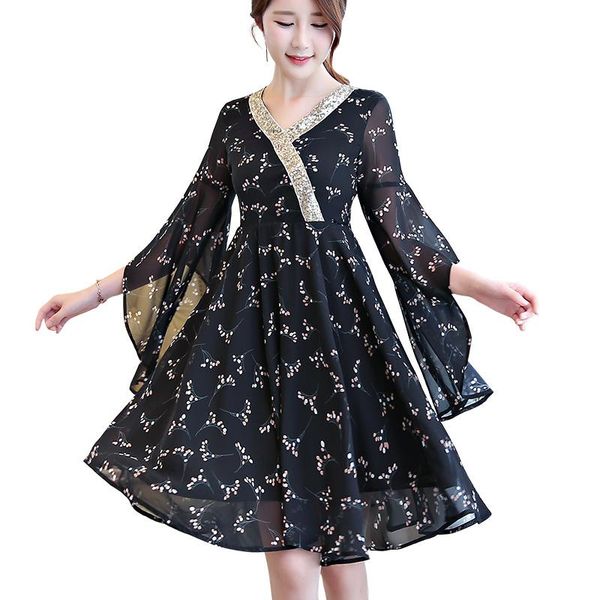 shanghai story flare sleeve v neck floral dress ladies chiffon knee length qipao chinese traditional for women ethnic clothing, Red
shanghai story flare sleeve v neck floral dress ladies chiffon knee length qipao chinese traditional for women ethnic clothing, Red
