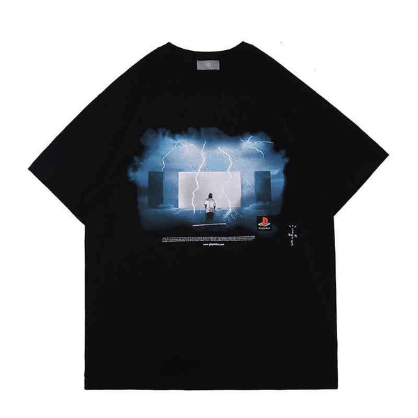 men's t-shirts spring and summer trendy hip hop rap co branded boulder lightning print short sleeve t-shirt men inn7, White;black
men's t-shirts spring and summer trendy hip hop rap co branded boulder lightning print short sleeve t-shirt men inn7, White;black