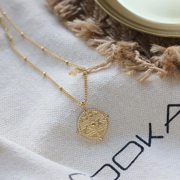 pendant necklaces stainless steel wheel of the fate necklace for women tarot coin clavicle chain gold color mirror polished, Silver
pendant necklaces stainless steel wheel of the fate necklace for women tarot coin clavicle chain gold color mirror polished, Silver