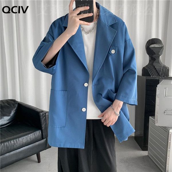 spring and summer trendy men's korean casual shirt suit loose ins jacket suits & blazers, White;black
spring and summer trendy men's korean casual shirt suit loose ins jacket suits & blazers, White;black