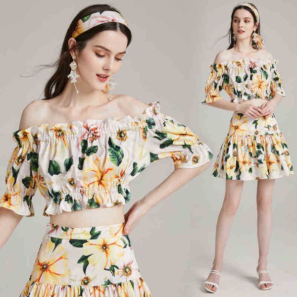 two piece dress s-xxl summer runway camellia floral women short sleeve off shoulder print pullover crop ini skirt p 7ah4, White
two piece dress s-xxl summer runway camellia floral women short sleeve off shoulder print pullover crop ini skirt p 7ah4, White