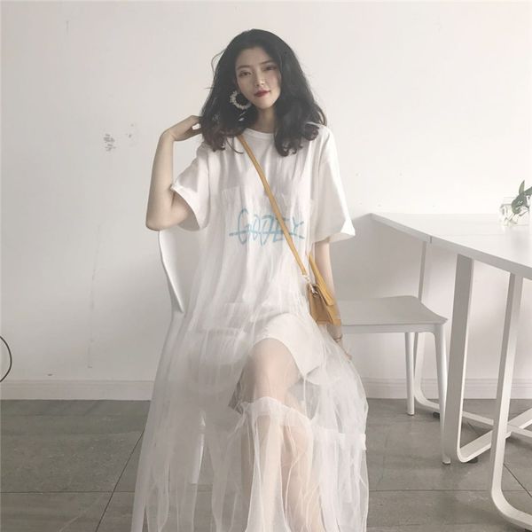 women's sleepwear summer nightgowns women korean sweet loose nightdress mesh yarn letter printed dress fairy ladies long nightshirt out, Black;red
women's sleepwear summer nightgowns women korean sweet loose nightdress mesh yarn letter printed dress fairy ladies long nightshirt out, Black;red