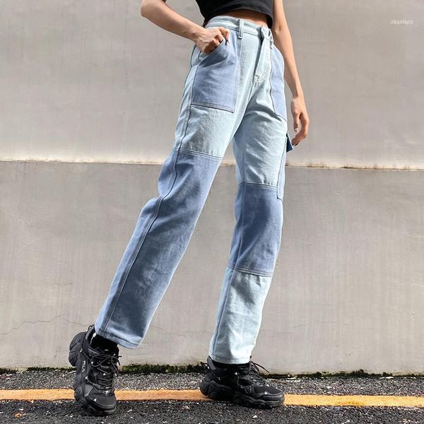 fashion patchwork high waist straight pants woman jeans 2021 autumn harajuku full length blue denim y2k pant streetwear trousers1, Black;white
fashion patchwork high waist straight pants woman jeans 2021 autumn harajuku full length blue denim y2k pant streetwear trousers1, Black;white