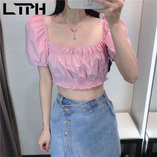 ltph ins puff sleeve womens and blouses thin square collar poplin striped pink shirt vintage casual blouse summer 210423, White
ltph ins puff sleeve womens and blouses thin square collar poplin striped pink shirt vintage casual blouse summer 210423, White
