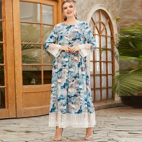 ethnic clothing plus size women's round neck long sleeve fashion ink printing lace stitching muslim skirt, Red
ethnic clothing plus size women's round neck long sleeve fashion ink printing lace stitching muslim skirt, Red