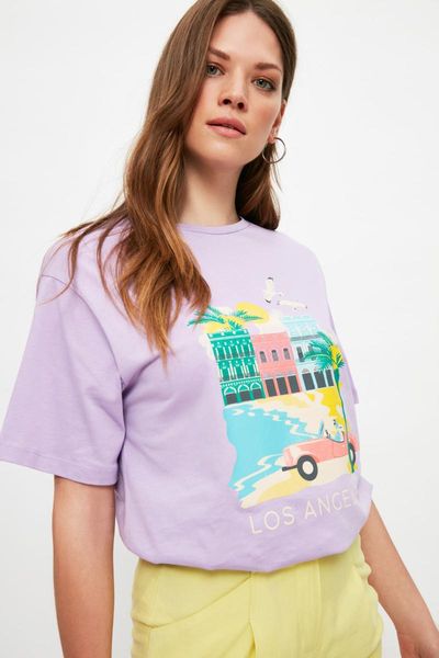 women's t-shirt trendyol printed boyfriend knitted twoss21ts3759, White
women's t-shirt trendyol printed boyfriend knitted twoss21ts3759, White
