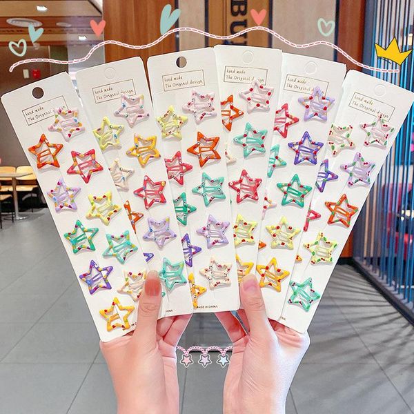 hair accessories 10pcs/set girls cute colorful print star metal hairpins kids lovely decorate clips barrettes fashion, Slivery;white
hair accessories 10pcs/set girls cute colorful print star metal hairpins kids lovely decorate clips barrettes fashion, Slivery;white