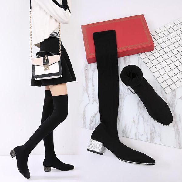 boots winter over the knee black elasticity female women luxury shiny rhinestone designer high fashion stockings sock shoes
boots winter over the knee black elasticity female women luxury shiny rhinestone designer high fashion stockings sock shoes