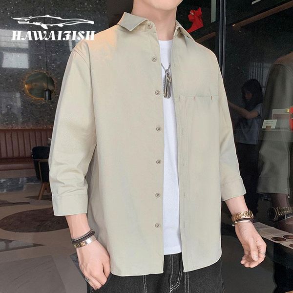 men's casual shirts hawaifish brand shirt 2021 summer loose style three-quarter sleeves camisas comfortable fashion chemise homme, White;black
men's casual shirts hawaifish brand shirt 2021 summer loose style three-quarter sleeves camisas comfortable fashion chemise homme, White;black