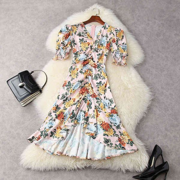 casual dresses european and american women's wear for spring v-neck flower print with five-quarter sleeve fashionable fishtail dresses, Black;gray
casual dresses european and american women's wear for spring v-neck flower print with five-quarter sleeve fashionable fishtail dresses, Black;gray