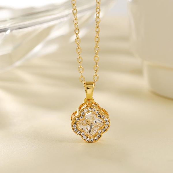 chokers trendy titanium steel cute elegant four-leaves clover pendant necklaces for women fashion accessories jewelry choker chain, Golden;silver
chokers trendy titanium steel cute elegant four-leaves clover pendant necklaces for women fashion accessories jewelry choker chain, Golden;silver