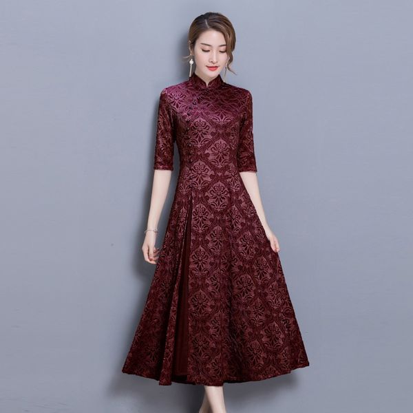 chinese dress qipao women cheongsam qipao half sleeve oriental dress robe vintage femme vietnam traditional dress 10117, Red
chinese dress qipao women cheongsam qipao half sleeve oriental dress robe vintage femme vietnam traditional dress 10117, Red
