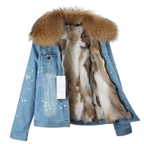 women's fur & faux women autumn winter real coat short denim jacket thick lining raccoon collar bomber keep warm, Black
women's fur & faux women autumn winter real coat short denim jacket thick lining raccoon collar bomber keep warm, Black