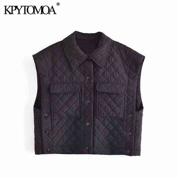 kpytomoa women fashion with pockets loose thin padded waistcoat vintage sleeveless side buttons female outerwear chic veste 211130, Black;white
kpytomoa women fashion with pockets loose thin padded waistcoat vintage sleeveless side buttons female outerwear chic veste 211130, Black;white