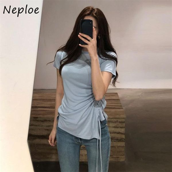 neploe korean side drawstring design slim fit t shirt women o neck pullover short sleeve solid tees summer lady 210708, White
neploe korean side drawstring design slim fit t shirt women o neck pullover short sleeve solid tees summer lady 210708, White