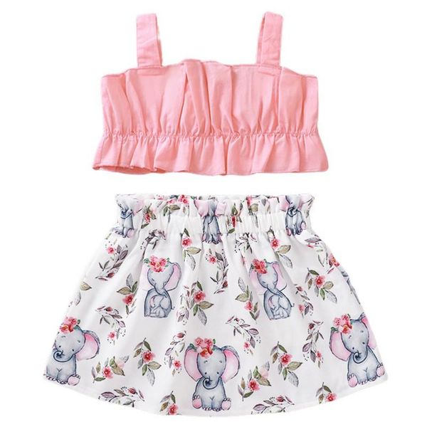 summer toddler baby girl outfits set children kids girls pink sling elephant print skirt suit 1-5years clothing sets, White
summer toddler baby girl outfits set children kids girls pink sling elephant print skirt suit 1-5years clothing sets, White