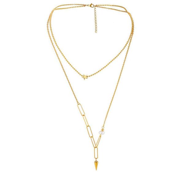 pendant necklaces hellolook vintage star cone necklace double layer stainless steel clavicle personality neck jewelry, Silver
pendant necklaces hellolook vintage star cone necklace double layer stainless steel clavicle personality neck jewelry, Silver