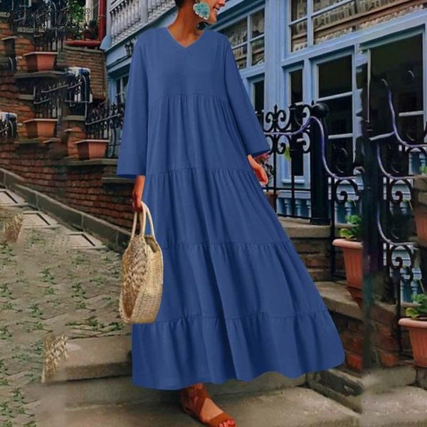 casual dresses zanzea stylish women's solid maxi dress sundress autumn long sleeve ruffle vestidos female v neck robe femme plus size, Black;gray
casual dresses zanzea stylish women's solid maxi dress sundress autumn long sleeve ruffle vestidos female v neck robe femme plus size, Black;gray