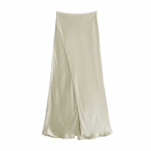 women vintage satin midi skirt high-waist slit elegant chic lady flowing long skirts woman jupe 210709, Black
women vintage satin midi skirt high-waist slit elegant chic lady flowing long skirts woman jupe 210709, Black