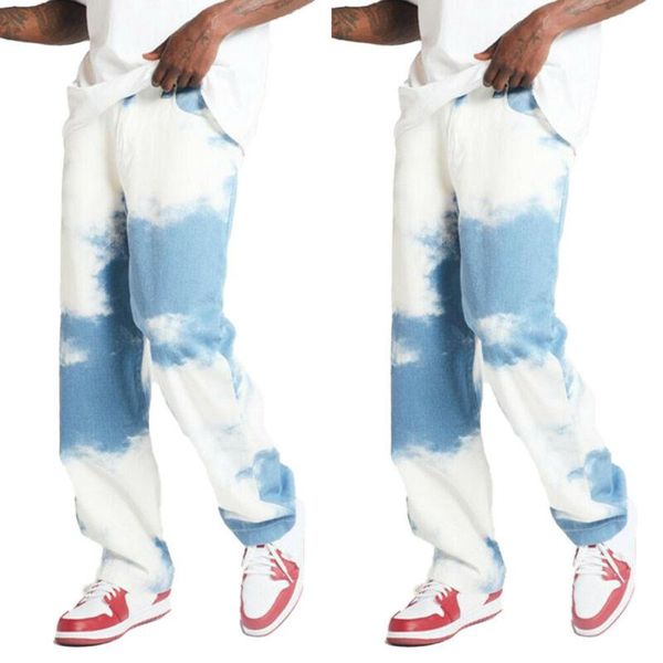 men's jeans mens tie dye denim straight leg loose pants casual summer fashion 2021 online full length man pockets long trousers, Blue
men's jeans mens tie dye denim straight leg loose pants casual summer fashion 2021 online full length man pockets long trousers, Blue