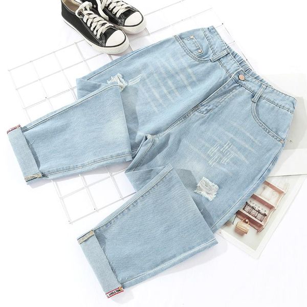 women's jeans ripped for women high waist plus size elastic softener loose denim calf-length pants 4xl 5xl, Blue
women's jeans ripped for women high waist plus size elastic softener loose denim calf-length pants 4xl 5xl, Blue