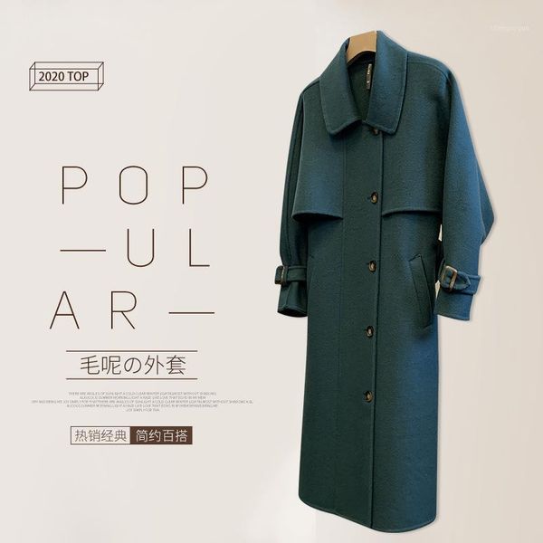 women's wool & blends autumn and winter 2021 korean straight tube thickened woolen coat cashmere, Black
women's wool & blends autumn and winter 2021 korean straight tube thickened woolen coat cashmere, Black
