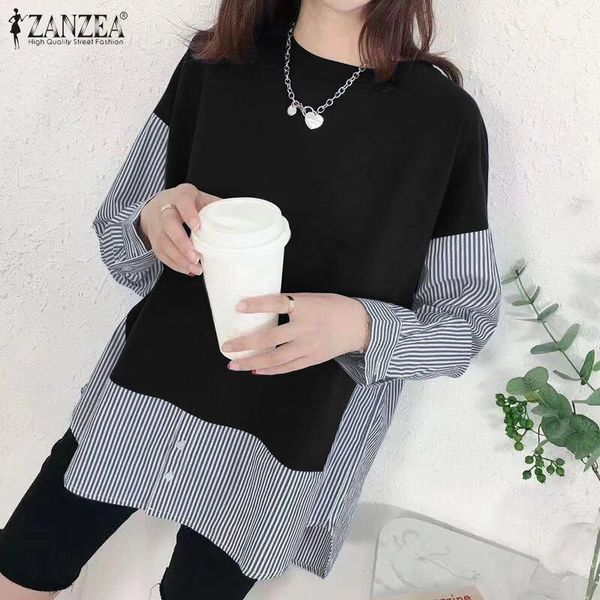 women's blouses & shirts autumn women casual work blusa long sleeve patchwork femme baggy oneck blouse striped printed shirt chic hol, White
women's blouses & shirts autumn women casual work blusa long sleeve patchwork femme baggy oneck blouse striped printed shirt chic hol, White