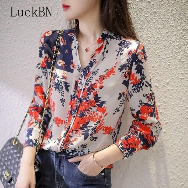 women's blouses & shirts spring summer style women chiffon lady casual long sleeve v-neck flower printed blusas rojas mujer, White
women's blouses & shirts spring summer style women chiffon lady casual long sleeve v-neck flower printed blusas rojas mujer, White