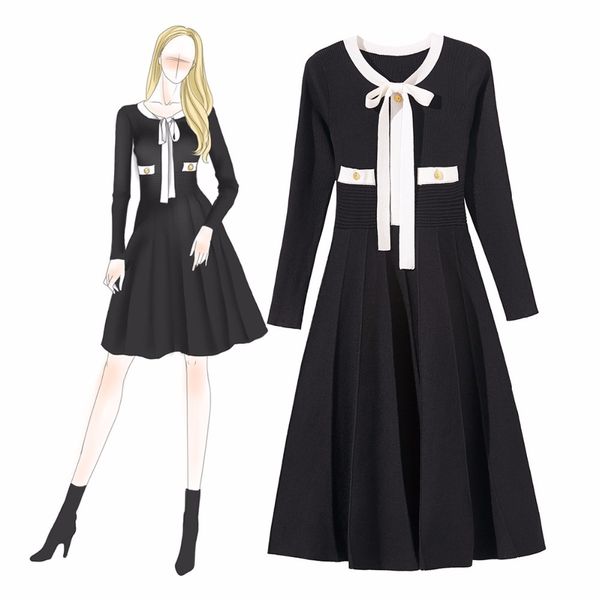 capris autumn winter fashion knitted women bow collar golden button patchwork long sleeve sweater pullover, Black;gray
capris autumn winter fashion knitted women bow collar golden button patchwork long sleeve sweater pullover, Black;gray