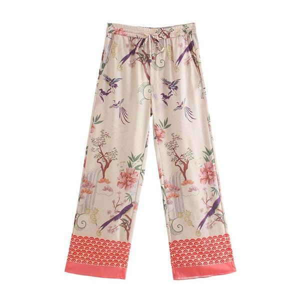 women's pants & capris mesttraf women 2021 fashion elegant patchwork birds floral print wide leg elastic waist lace up trousers streetw, Black;white
women's pants & capris mesttraf women 2021 fashion elegant patchwork birds floral print wide leg elastic waist lace up trousers streetw, Black;white