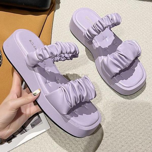 slippers design pleated pu leather women summer outdoor fashion square toe sandals sliders indoor wedges ytmtloy house, Black
slippers design pleated pu leather women summer outdoor fashion square toe sandals sliders indoor wedges ytmtloy house, Black