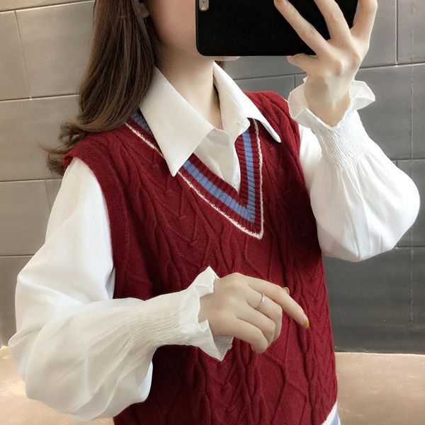 women's vests knitted vest spring 2021 korean sweater coat for women in and autumn, Black;white
women's vests knitted vest spring 2021 korean sweater coat for women in and autumn, Black;white