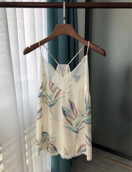 stitching lace leaf print women tanks 100% viscose sleeveless vest sling tank top, White
stitching lace leaf print women tanks 100% viscose sleeveless vest sling tank top, White