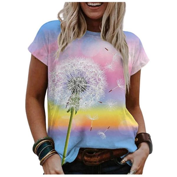 women's t-shirt watercolor painting rainbow gradient women t shirt 2021 summer short sleeve o-neck lady 3d dandelion tee plus size, White
women's t-shirt watercolor painting rainbow gradient women t shirt 2021 summer short sleeve o-neck lady 3d dandelion tee plus size, White
