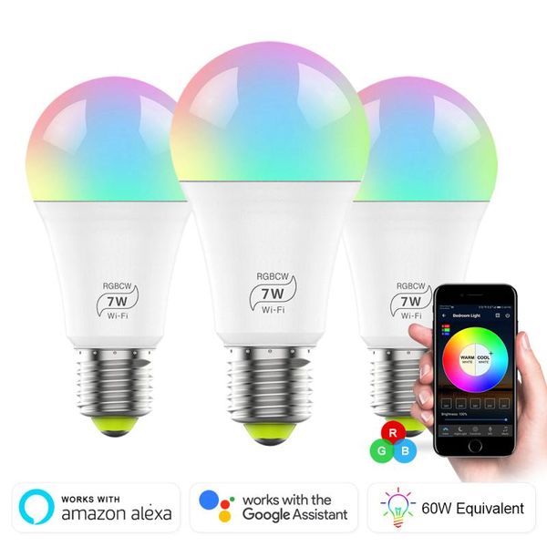 bulbs 7w e27 dimmable rgb wifi smart light bulb led lamp timer function voice control work with alexa google home
bulbs 7w e27 dimmable rgb wifi smart light bulb led lamp timer function voice control work with alexa google home