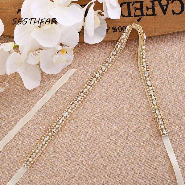 wedding sashes crystal belt gold pearls rhinestones ribbons bridal sash for dress j170g, White
wedding sashes crystal belt gold pearls rhinestones ribbons bridal sash for dress j170g, White