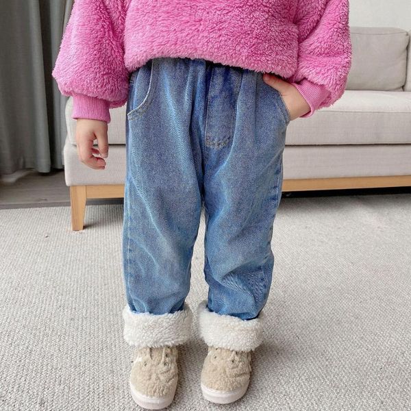 4 5 6 y toddler girls thicken jeans casual solid loose kids korean for girl warm plus velvet denim pants winter, Blue
4 5 6 y toddler girls thicken jeans casual solid loose kids korean for girl warm plus velvet denim pants winter, Blue