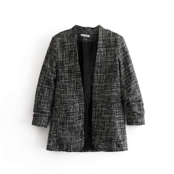 women's suits & blazers jackets and tweed suit lady office elegant no buckle 2021 trend american woman, White;black
women's suits & blazers jackets and tweed suit lady office elegant no buckle 2021 trend american woman, White;black