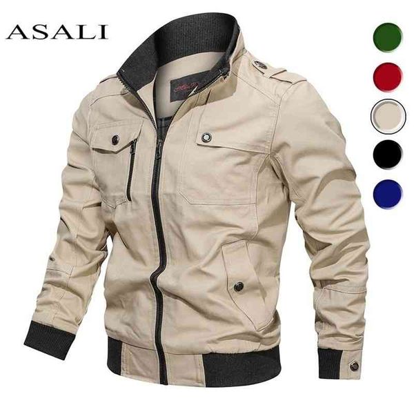 2021 military men spring autumn cotton windbreaker pilot coat army men's bomber s cargo flight et male cloth, Black