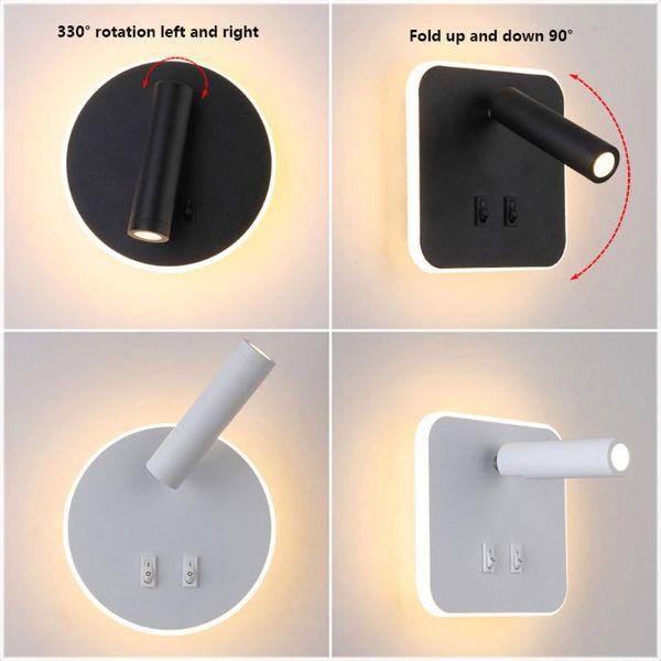 bedside bedroom wall lamp nordic fashion simple with switch round square el spotlight can double control rotation
bedside bedroom wall lamp nordic fashion simple with switch round square el spotlight can double control rotation