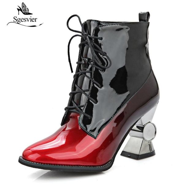 boots sgesvier autumn ankle pointed toe mix colors lace up shoes woman high heels fashion short botas b296, Black
boots sgesvier autumn ankle pointed toe mix colors lace up shoes woman high heels fashion short botas b296, Black