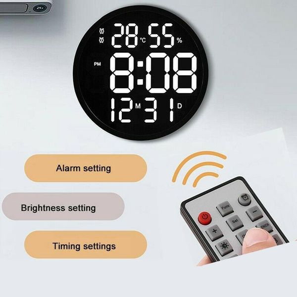 wall clocks 12 inch led clock large number digital luminous temperature humidity calendar electronic decoration home living
wall clocks 12 inch led clock large number digital luminous temperature humidity calendar electronic decoration home living