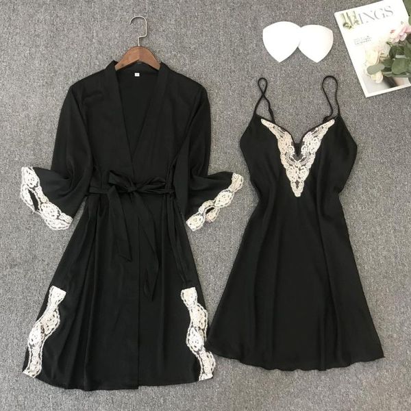 bride bridesmaid wedding robe set women lace trim 2pcs sleepwear satin v-neck nightgown&bathrobe suit lounge negligee homewear women's, Black;red
bride bridesmaid wedding robe set women lace trim 2pcs sleepwear satin v-neck nightgown&bathrobe suit lounge negligee homewear women's, Black;red
