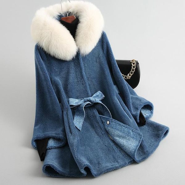 women's fur & faux real women wool coat with natural collar hooded sheep shearling jacket thick warm winter coats 18163 s, Black
women's fur & faux real women wool coat with natural collar hooded sheep shearling jacket thick warm winter coats 18163 s, Black