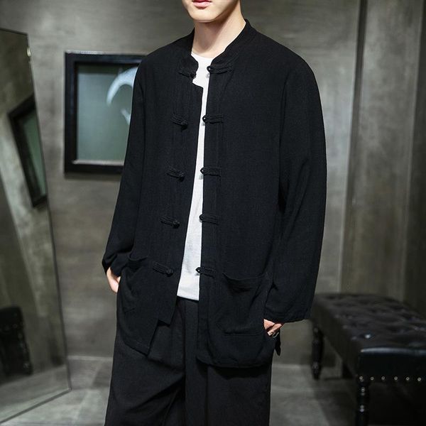 chinese style tang suit men's tai chi clothes jacket retro long-sleeve loose casual large size coat solid color vestido jackets, Black;brown
chinese style tang suit men's tai chi clothes jacket retro long-sleeve loose casual large size coat solid color vestido jackets, Black;brown
