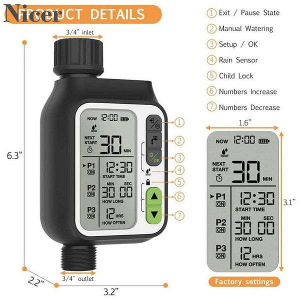 watering equipments large screen device water timer outdoor garden sprinkler irrigation controller electronic automatic
watering equipments large screen device water timer outdoor garden sprinkler irrigation controller electronic automatic