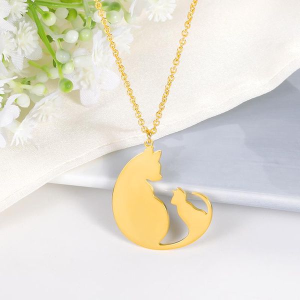 pendant necklaces animal cat stitching simple friendship gift stainless steel gold cats cute couple jewelry necklace, Silver
pendant necklaces animal cat stitching simple friendship gift stainless steel gold cats cute couple jewelry necklace, Silver