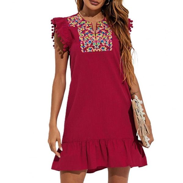 casual dresses boho dress women v neck mini floral embroidery print ruffle hem sleeveless summer, Black;gray
casual dresses boho dress women v neck mini floral embroidery print ruffle hem sleeveless summer, Black;gray