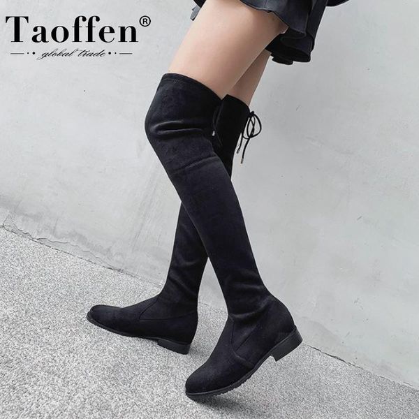 boots taoffen women 's over the knee shoes thick heels stretch long flock fashion party ladies footwear size 34-40, Black
boots taoffen women 's over the knee shoes thick heels stretch long flock fashion party ladies footwear size 34-40, Black
