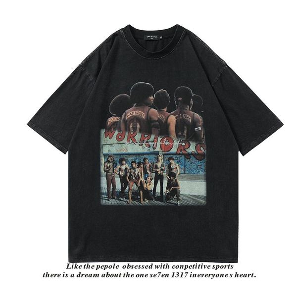 men's t-shirts american fashion wear brand ins high street short sleeve worrier washed worn pullover t-shirt hip hop casual half man, White;black
men's t-shirts american fashion wear brand ins high street short sleeve worrier washed worn pullover t-shirt hip hop casual half man, White;black